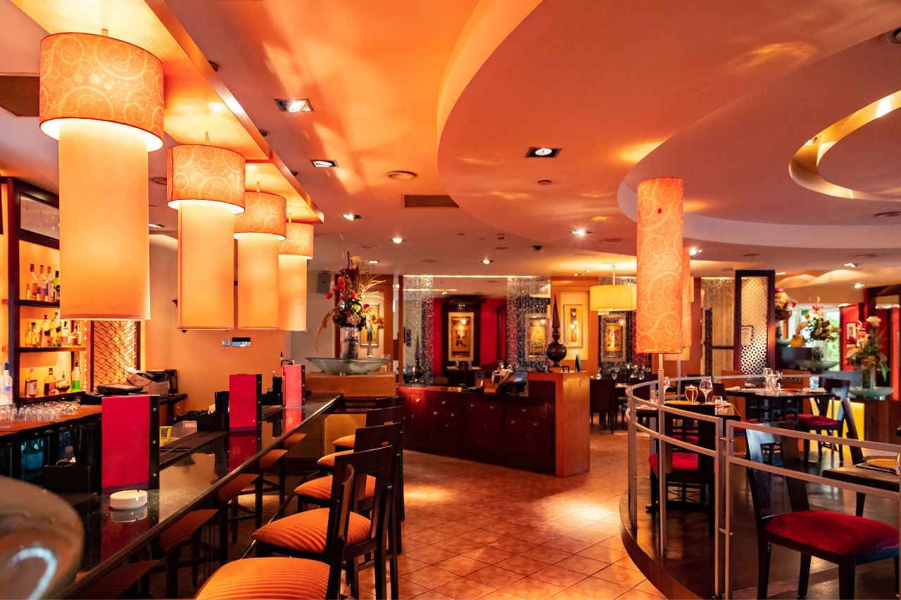 inside a restaurant with beautiful restaurant furniture chairs