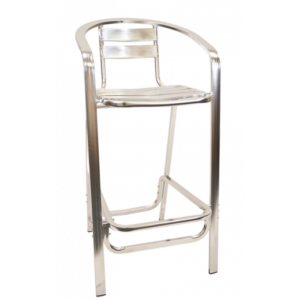ALUMINUM OUTDOOR BARSTOOL W/ARMRESTS