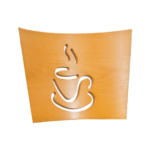COFFEE CUP CUTOUT VENEER BACKS IN GOLD OAK FINISH