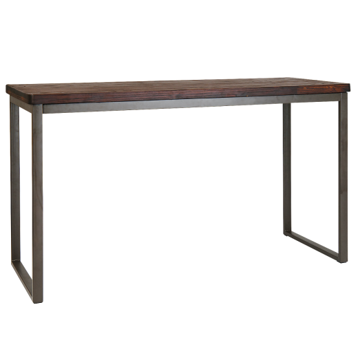 27.5" x 70.75" Bar Table w/Elmwood Top and Taupe Gray Base
