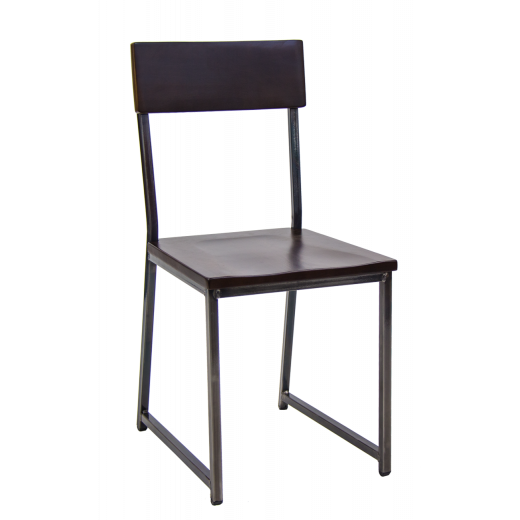 Rubber Wood Seat & Back Metal Chair