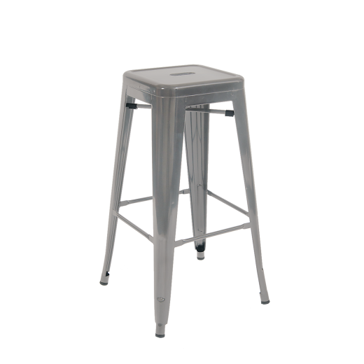 Clear Coat Finish Backless Metal Bar Stool