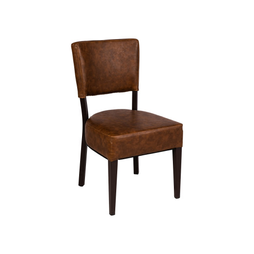Banquet Chair in Brown with Brown Vinyl Seat