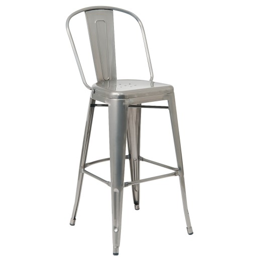 Tolix Metal Barstool w/Clear Coat Finish 