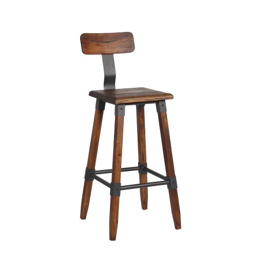 Indoor Elmwood Barstool in Walnut Finish