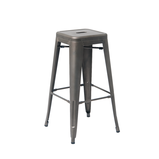Gunmetal Finish Backless Metal Bar Stool