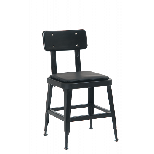 Vinyl Seat Black Steel Chair