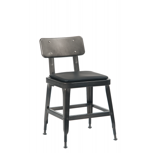 Vinyl Seat Gunmetal Steel Chair