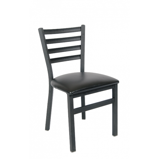 Armless Ladder Back Vinyl Seat Dining Chair 