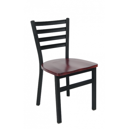 Armless Ladder Back Wood Seat Dining Chair 