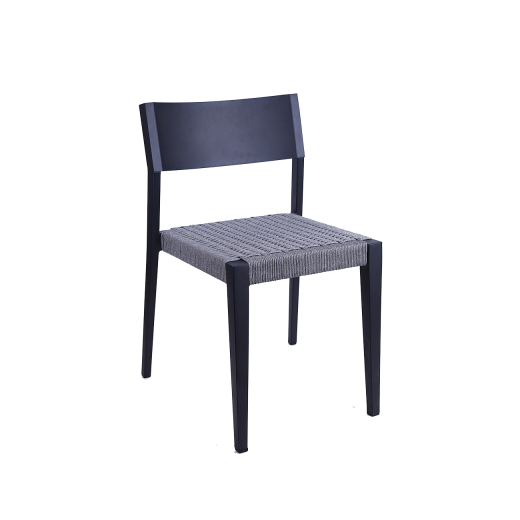 Black Aluminum Outdoor Chair w/ Terylene Fabric Seat