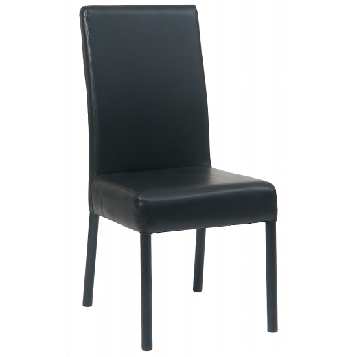 Banquet Metal Chair in Plain Black Vinyl