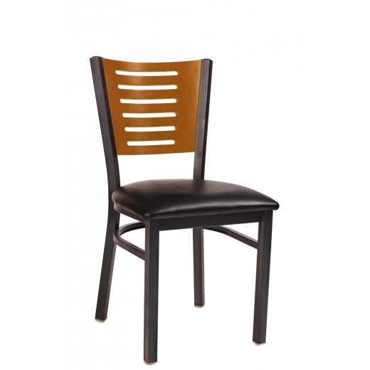 Darby Series Slat Back Vinyl  Seat Metal Chair w/ Back in Cherry