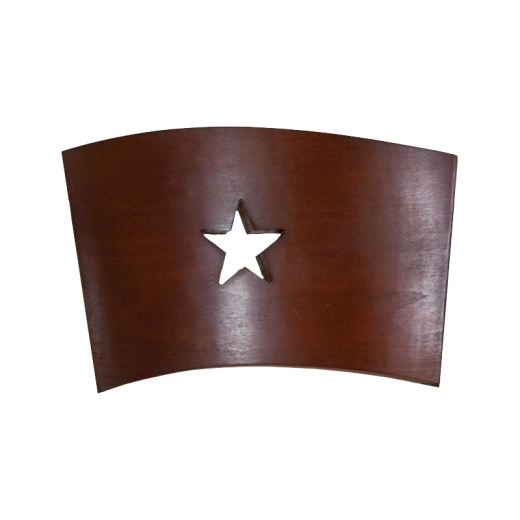 Star Cutout Veneer Backs in Dark Mahogany Finish