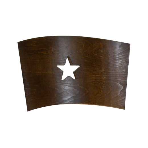 Star Cutout Veneer Backs in Walnut Finish