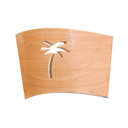 Palm Tree Cutout Veneer Backs in Natural Finish