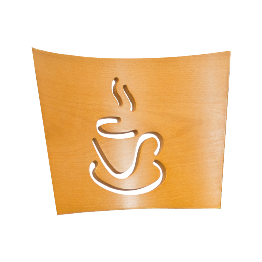 Coffee Cup Cutout Veneer Backs in Gold Oak Finish