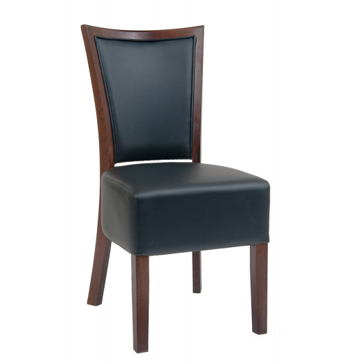 Black Vinyl Back & Seat Beechwood Chair