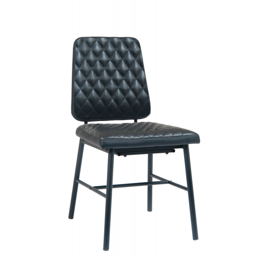 Steel Chair w/ Black Vinyl Back & Seat