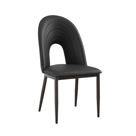 Arc Hollow Metal Chair With Black Vinyl Seat & Back 