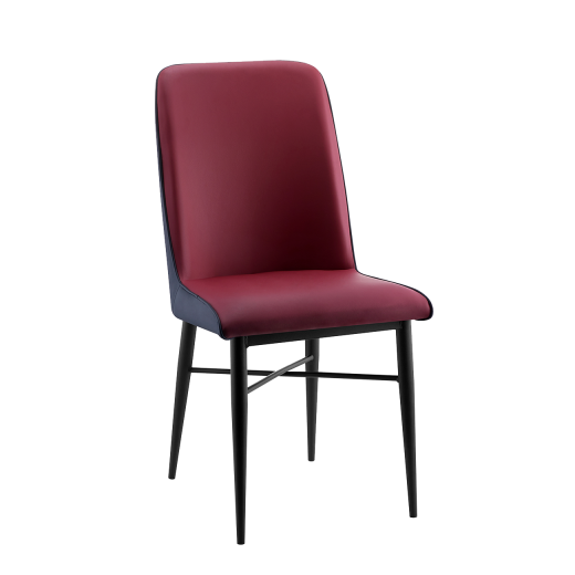 Steel Chair with Red Vinyl Back & Seat