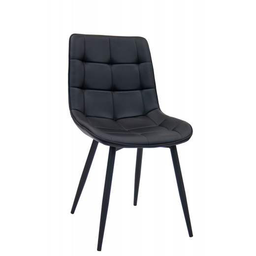 Black Vinyl Back & Seat Steel Chair 