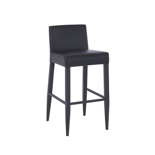 Black Barstool w/ Vinyl Seat & Back & Metal Frame