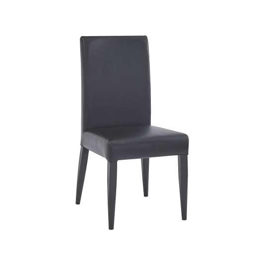 Black Chair w/ Vinyl Seat & Back & Metal Frame