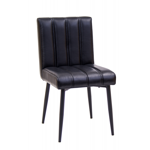 Black Vinyl Back & Seat Indoor Metal Chair 