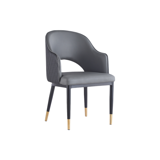 Vinyl Seat Indoor Steel Chair and Back in Gray