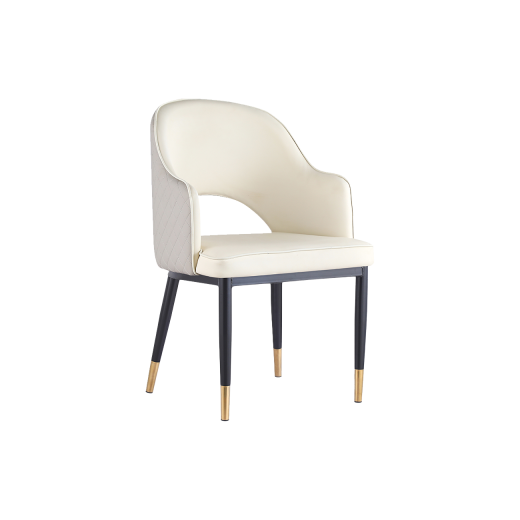 Vinyl Seat Indoor Steel Chair and Back in White