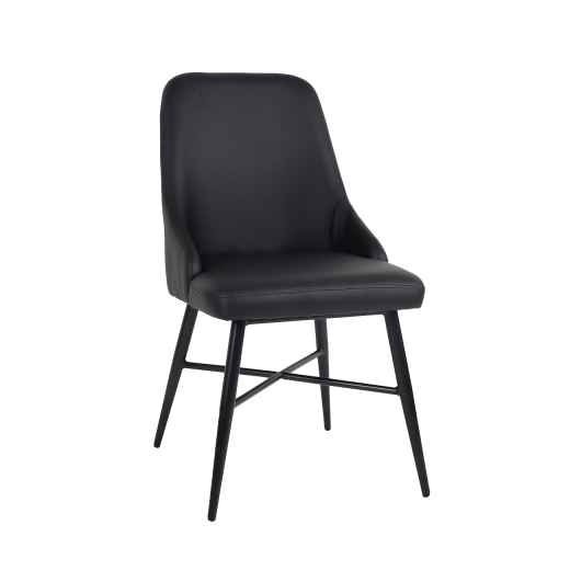 Black Bucket Vinyl Seat Metal Chair