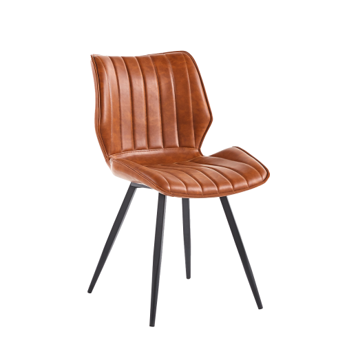 Caramel Color Vinyl Seat Indoor Metal Chair