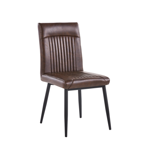 Dark Brown Vinyl Seat Indoor Metal Chair