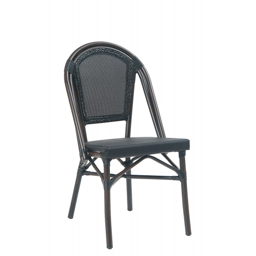 Synthetic Wicker Black Outdoor Aluminum Chair