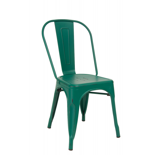 Tolix Metal Chair w/Antique Green Finish 