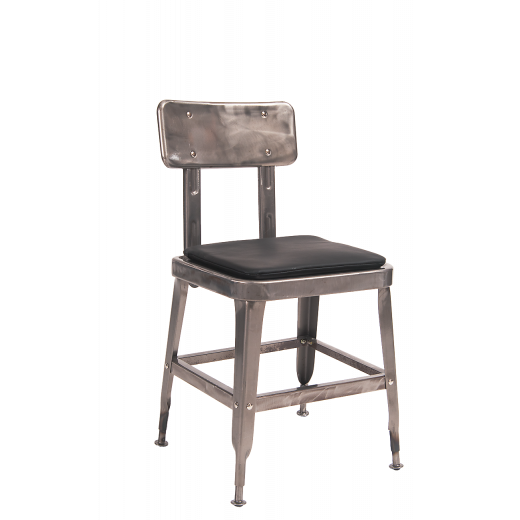 Vinyl Seat Clearcoat Steel Chair