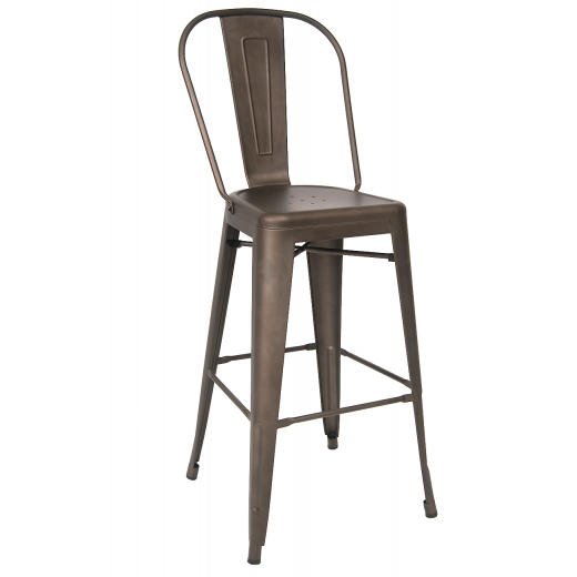 Tolix Metal Barstool w/ Gun Color Finish 