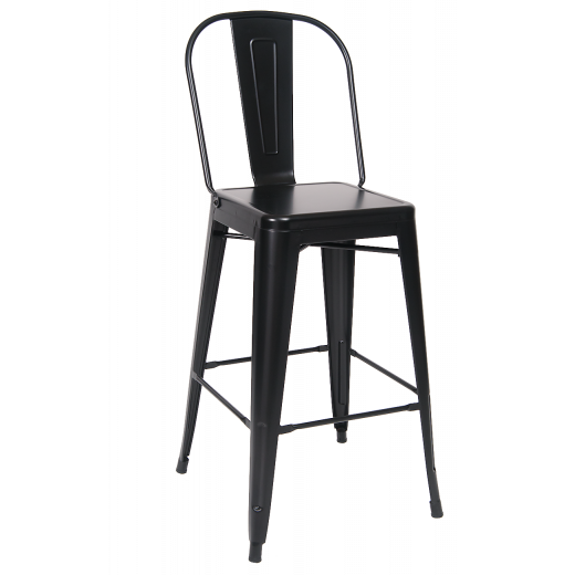 Black Indoor Metal Bar Stool