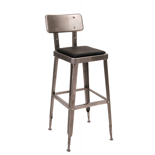 Vinyl Seat Clearcoat Steel Barstool