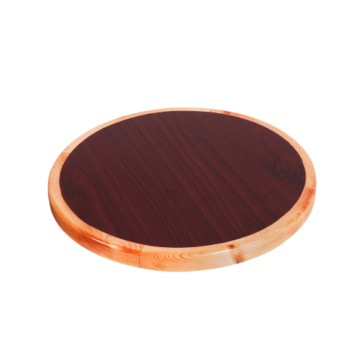 Two-Tone Resin Table Top with Wood Edge – Dark Mahogany & Natural