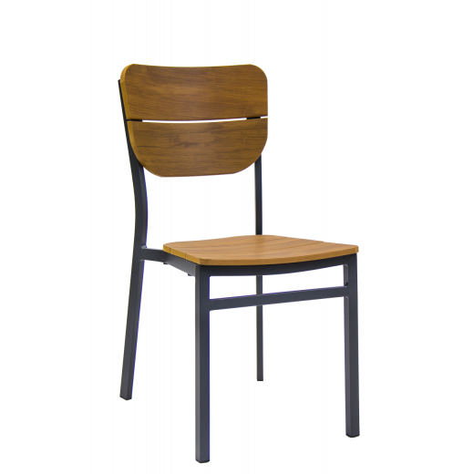 Aluminum Outdoor Chair w/ Imitation Teak Seat and Back