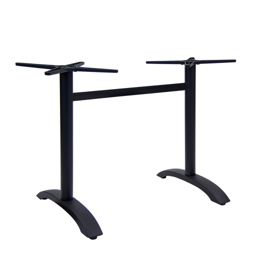 Black Medium Weight Outdoor Double Table Base, Aluminum 