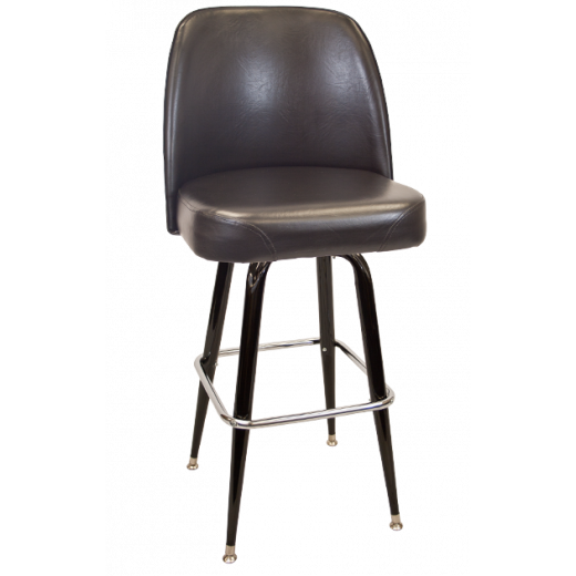 Large Black Swivel Barstool w/ Square Base 