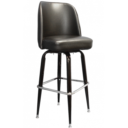 Black Swivel Barstool w/ Square Base 