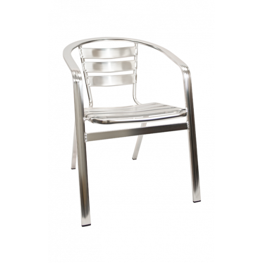 Stackable Aluminum Outdoor Chair w/Armrests