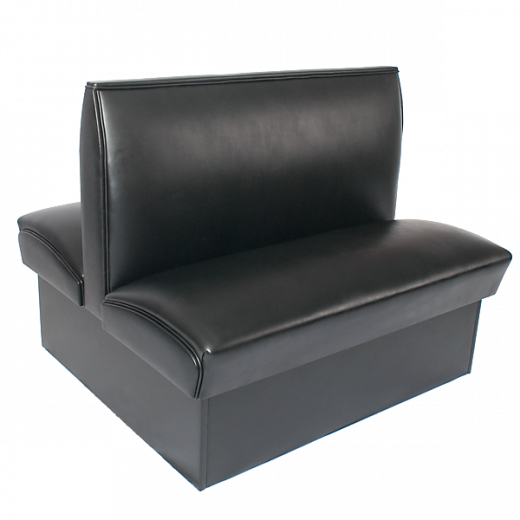 36"H Double Booth in Black w/Plain Back 