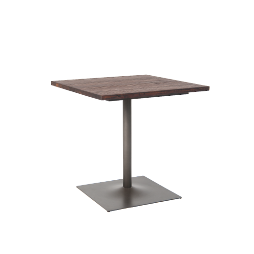 30" x 30" Indoor Table w/ Elmwood Table Top and Gunmetal Base
