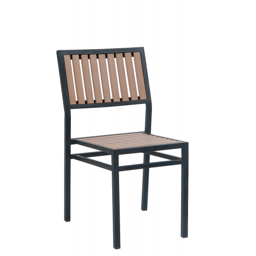 Plasteak Metal Outdoor Armless Chair, Coral
