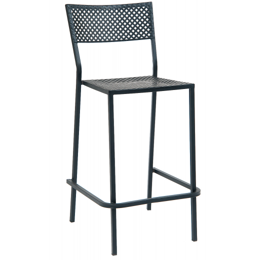 Stackable Metal Patio Barstool w/Punched Square Hole